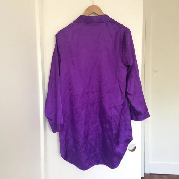 Sentiments - Purple Pyjama Button Up Dress - Picture 5 of 6